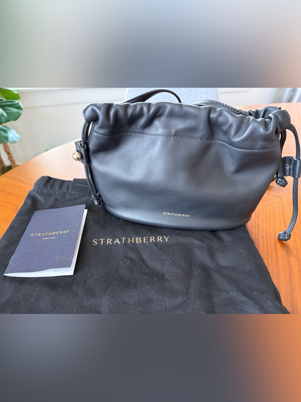 Strathberry Black Charlotte Drawstring